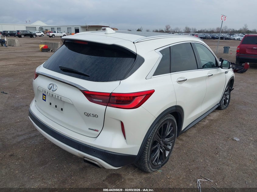 2020 Infiniti Qx50 VIN 3PCAJ5M39LF106603 IAAI salvage auction — FRONT END, Original (Texas), sold $5,800 on 2026-07-30 (photo 4)