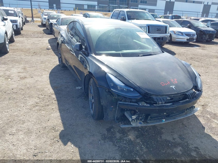 2022 Tesla Model 3 VIN 5YJ3E1EA3NF196191 IAAI salvage auction — FRONT END, Salvage Title, sold $50 on 2026-07-21 (photo 1)