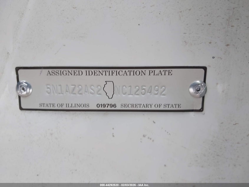 2022 Nissan Murano VIN 5N1AZ2AS2NC125492 IAAI salvage auction — THEFT, Salvage (Illinois), sold $8,900 on 2026-07-14 (photo 9)