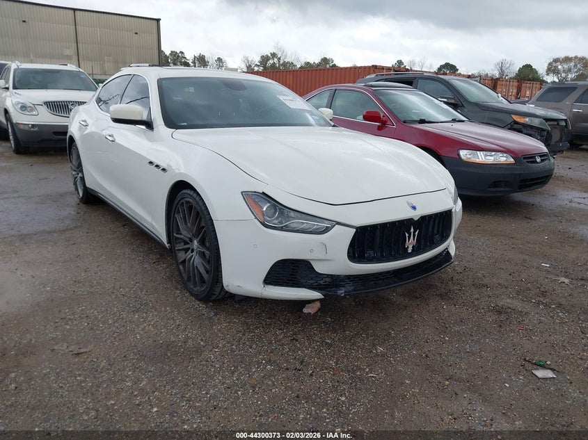 2014 Maserati Ghibli VIN ZAM57XSA4E1090279 IAAI salvage auction — FRONT & REAR, Salvage Title, sold $3,800 on 2026-07-22 (photo 1)