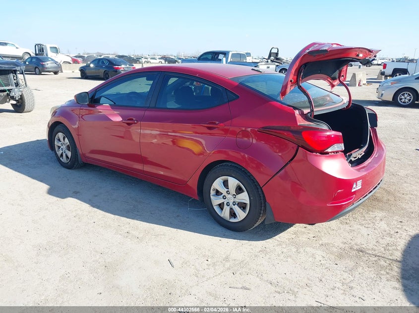 2016 Hyundai Elantra VIN KMHDH4AE6GU546313 IAAI salvage auction — REAR END, Salvage Title, sold $1,600 on 2026-07-15 (photo 3)