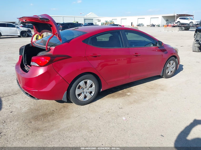 2016 Hyundai Elantra VIN KMHDH4AE6GU546313 IAAI salvage auction — REAR END, Salvage Title, sold $1,600 on 2026-07-15 (photo 4)