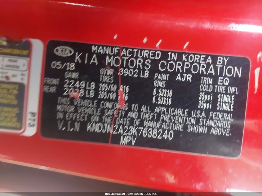 2019 Kia Soul VIN KNDJN2A23K7638240 IAAI salvage auction — REAR END, Salvage (Minnesota), sold $1,900 on 2026-07-08 (photo 9)