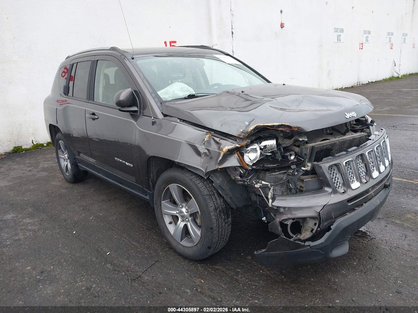 2016 Jeep Compass VIN 1C4NJDEB6GD793277 IAAI salvage auction — BIO HAZARD, Lien Papers (Oregon), sold $300 on 2026-07-09 (photo 1)