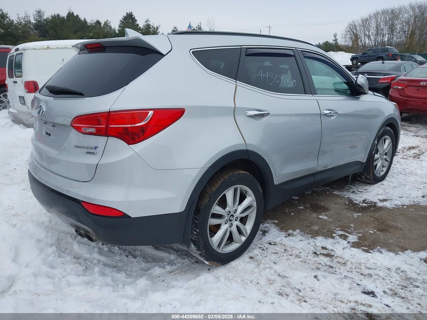 2014 Hyundai Santa fe VIN 5XYZUDLA1EG189640 IAAI salvage auction — FRONT END, Clear (Indiana), sold $3,600 on 2026-07-14 (photo 4)