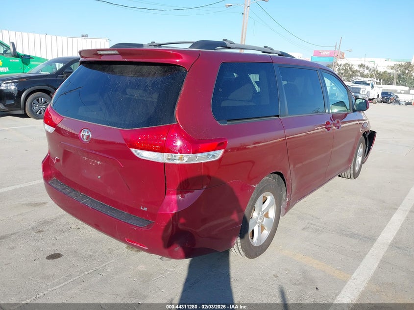 2012 Toyota Sienna VIN 5TDKK3DCXCS274736 IAAI salvage auction — FRONT END, Salvage Title, sold $2,000 on 2026-07-08 (photo 4)