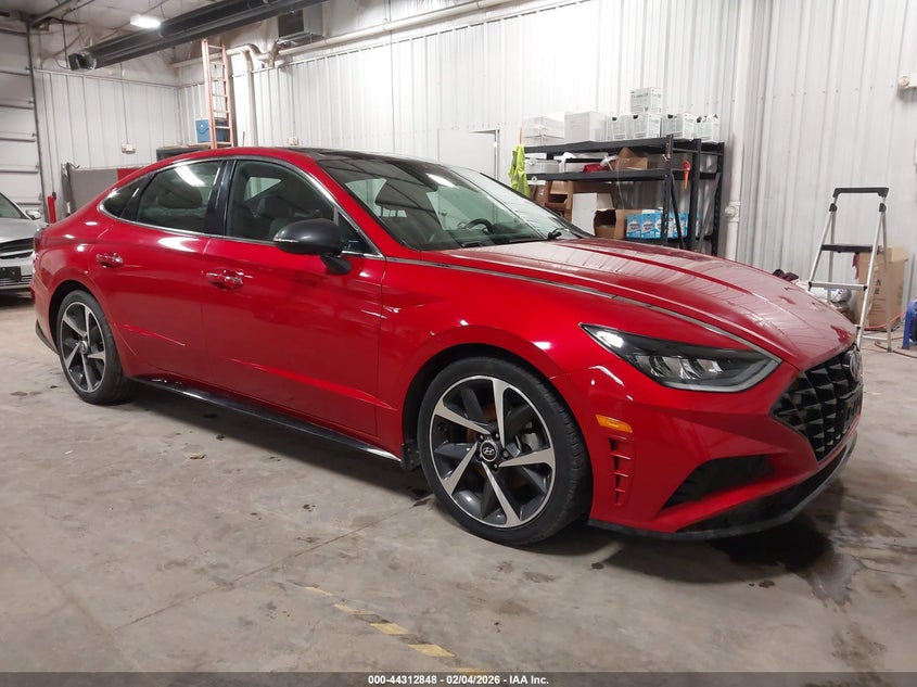 2021 Hyundai Sonata VIN 5NPEJ4J29MH092874 IAAI salvage auction — REAR END, Salvage Title, sold $6,600 on 2026-07-21 (photo 1)