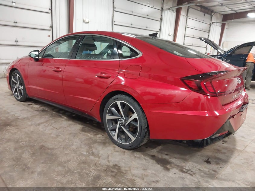 2021 Hyundai Sonata VIN 5NPEJ4J29MH092874 IAAI salvage auction — REAR END, Salvage Title, sold $6,600 on 2026-07-21 (photo 3)