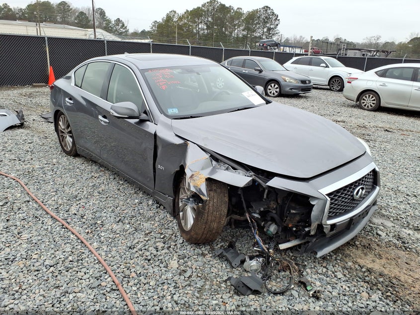 2018 Infiniti Q50 VIN JN1EV7AR5JM431525 IAAI salvage auction — FRONT END, Salvage Title, sold $2,925 on 2026-07-13 (photo 1)