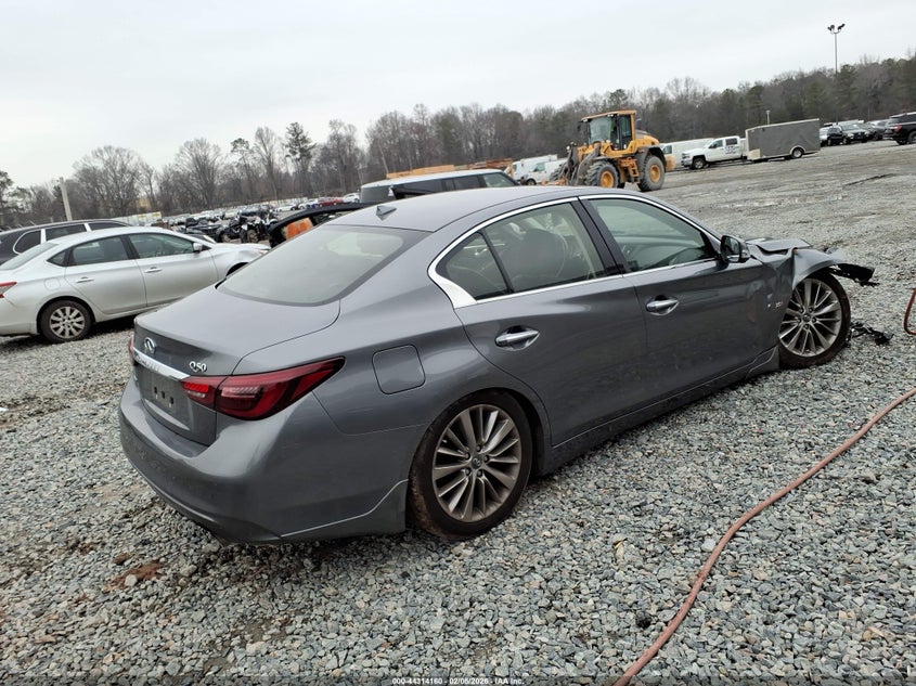 2018 Infiniti Q50 VIN JN1EV7AR5JM431525 IAAI salvage auction — FRONT END, Salvage Title, sold $2,925 on 2026-07-13 (photo 4)