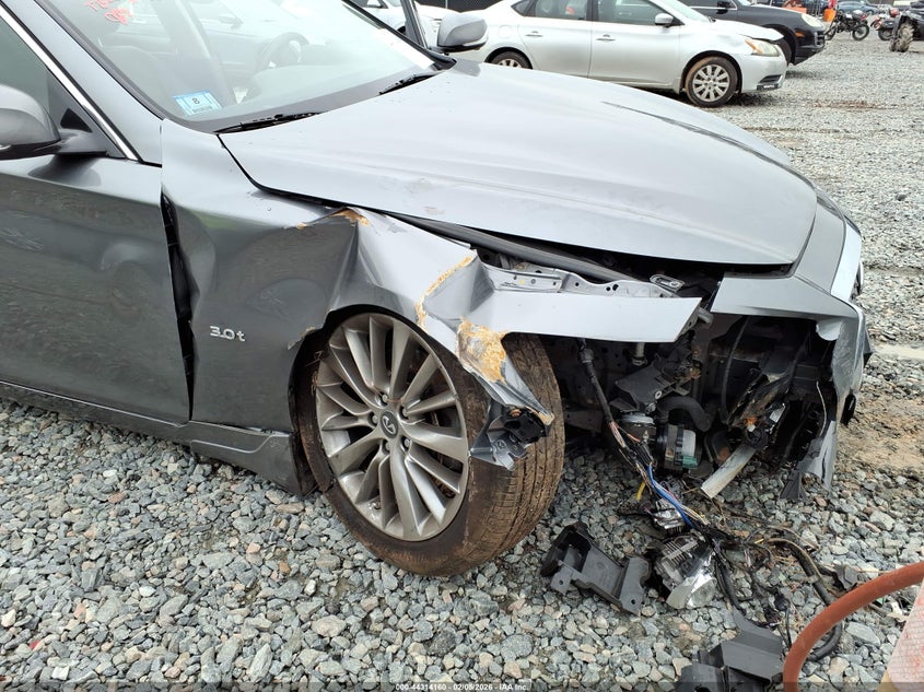 2018 Infiniti Q50 VIN JN1EV7AR5JM431525 IAAI salvage auction — FRONT END, Salvage Title, sold $2,925 on 2026-07-13 (photo 6)