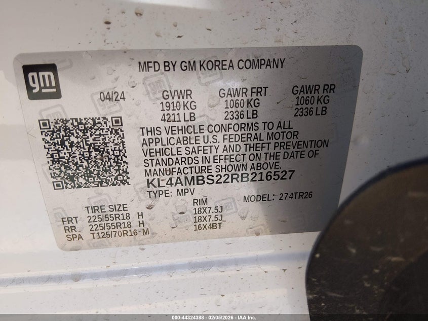 2024 Buick Encore gx VIN KL4AMBS22RB216527 IAAI salvage auction — FRONT END, Clear (Colorado), sold $7,950 on 2026-07-14 (photo 9)