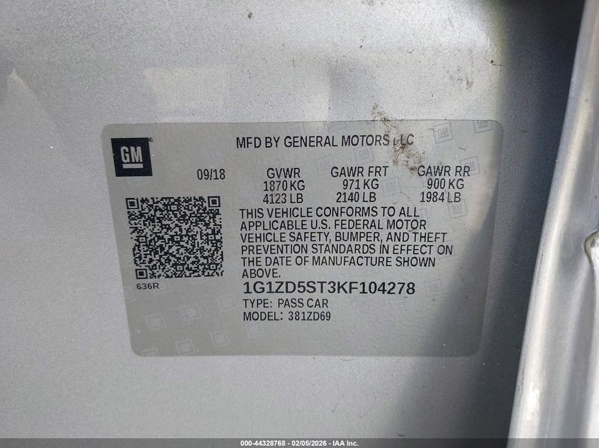 2019 Chevrolet Malibu VIN 1G1ZD5ST3KF104278 IAAI salvage auction — LEFT SIDE, Salvage Title, sold $1,700 on 2026-07-09 (photo 9)
