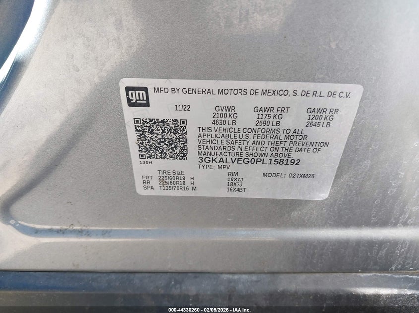 2023 Gmc Terrain VIN 3GKALVEG0PL158192 IAAI salvage auction — SIDE, Salvage Title, sold $7,200 on 2026-07-30 (photo 9)