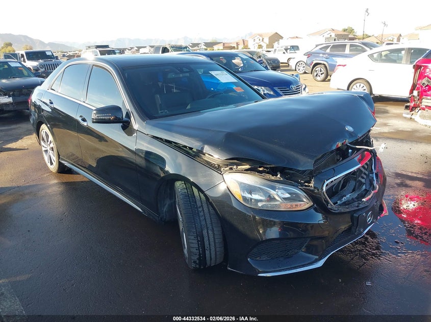 2016 Mercedes-benz E-klasse VIN WDDHF5KBXGB279894 IAAI salvage auction — LEFT FRONT, Salvage Title, sold $1,850 on 2026-07-21 (photo 1)