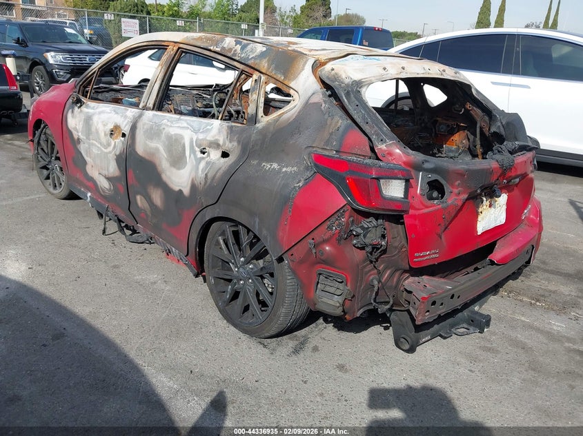 2024 Subaru Impreza VIN JF1GUHJC3R8336143 IAAI salvage auction — INTERIOR BURN, Non-Repairable (California), sold $450 on 2026-07-09 (photo 3)