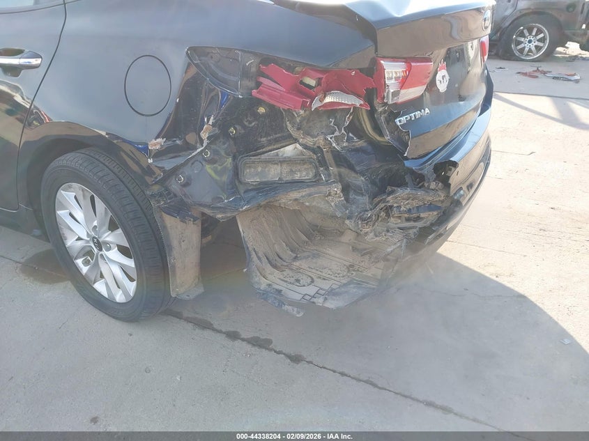 2016 Kia Optima VIN 5XXGU4L34GG063398 IAAI salvage auction — LEFT REAR, Original (Texas), sold $1,500 on 2026-07-08 (photo 6)
