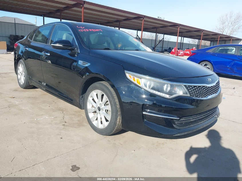 2016 Kia Optima VIN 5XXGU4L34GG063398 IAAI salvage auction — LEFT REAR, Original (Texas), sold $1,500 on 2026-07-08 (photo 1)