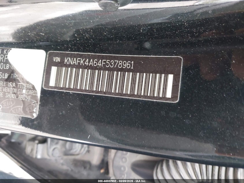 2015 Kia Forte VIN KNAFK4A64F5378961 IAAI salvage auction — RIGHT SIDE, Salvage Title, sold $350 on 2026-07-16 (photo 9)