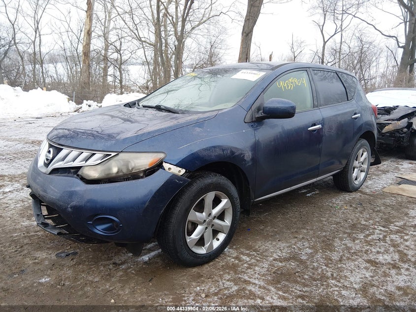 2010 Nissan Murano VIN JN8AZ1MU2AW001571 IAAI salvage auction — FRONT & REAR, Clear (Indiana), sold $275 on 2026-07-22 (photo 2)