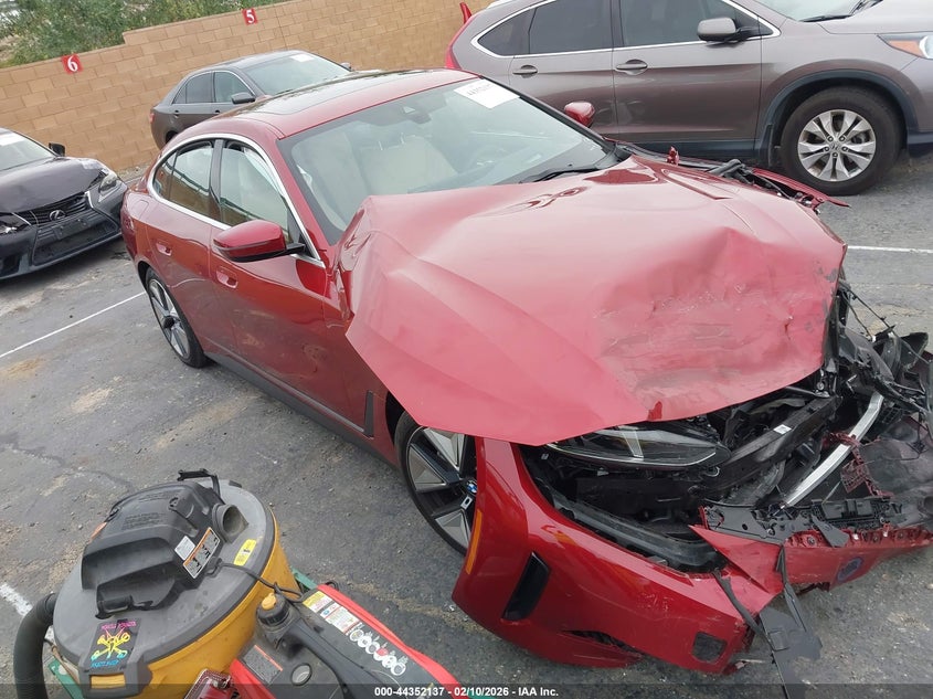 2025 BMW I4 VIN WBY23HD03SFU07866 IAAI salvage auction — FRONT END, Salvage (California), sold $10,250 on 2026-07-27 (photo 1)