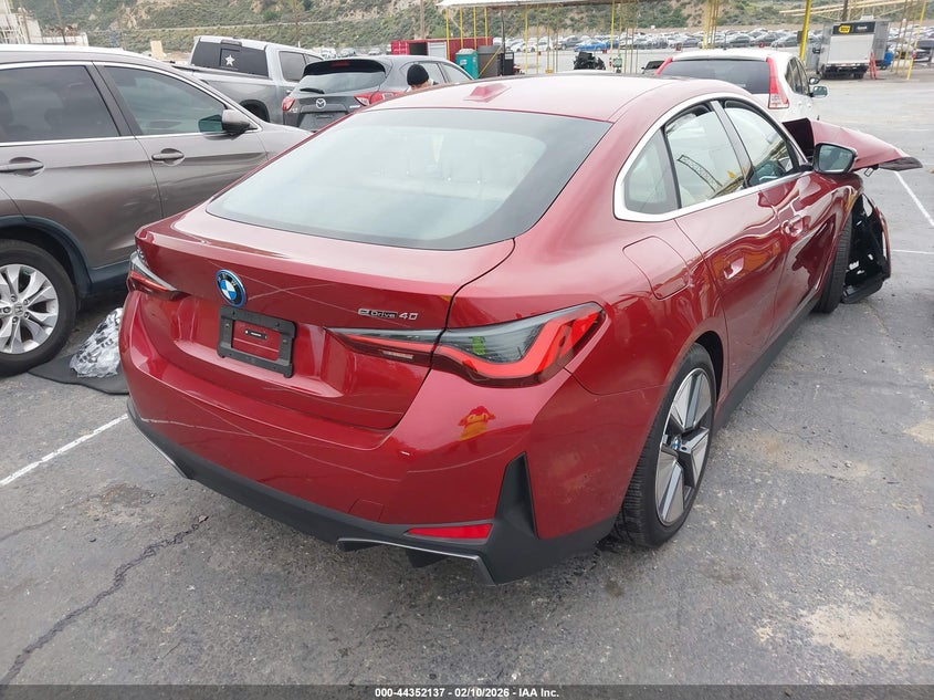2025 BMW I4 VIN WBY23HD03SFU07866 IAAI salvage auction — FRONT END, Salvage (California), sold $10,250 on 2026-07-27 (photo 4)