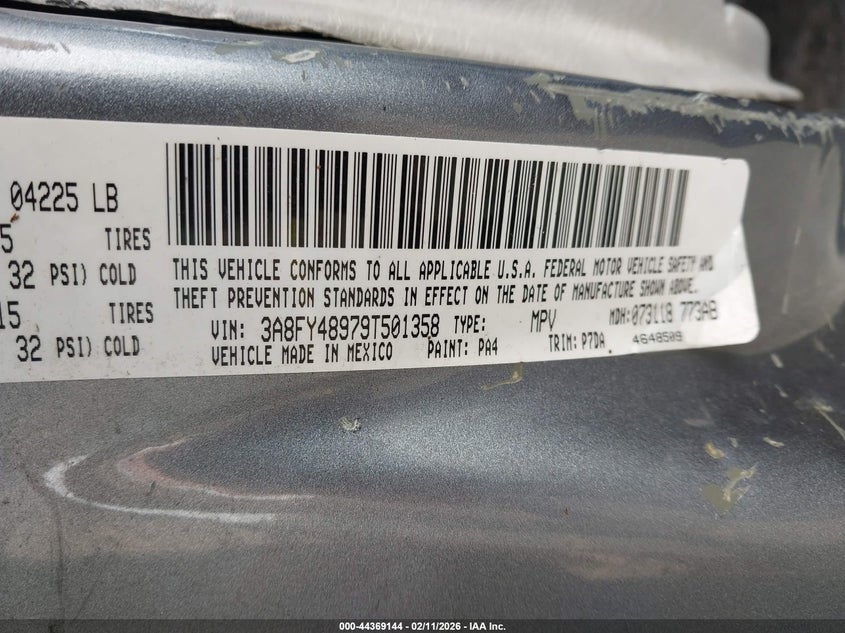 2009 Chrysler Pt cruiser VIN 3A8FY48979T501358 IAAI salvage auction — FRONT END, Salvage (Oregon), sold $25 on 2026-07-09 (photo 9)