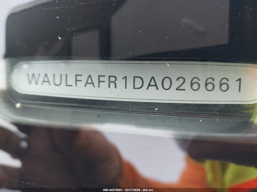 2013 Audi A5 VIN WAULFAFR1DA026661 IAAI salvage auction — FRONT END, Clear (Indiana), sold $2,150 on 2026-07-10 (photo 9)