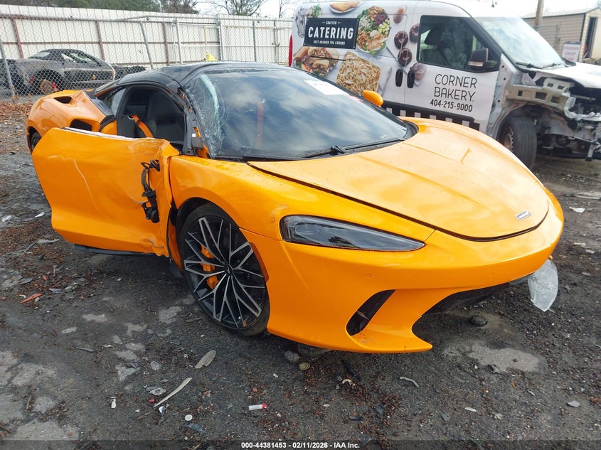 2023 Mclaren Gt VIN SBM22GCA2PW002850 IAAI salvage auction — Side, Salvage (Georgia), sold $40,200 on 2026-05-26 (photo 1)