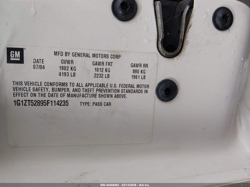2005 Chevrolet Malibu VIN 1G1ZT52895F114235 IAAI salvage auction — FRONT END, Salvage (Utah), sold $275 on 2026-07-09 (photo 9)