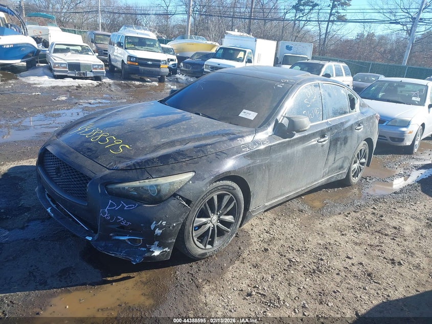 2014 Infiniti Q50 VIN JN1BV7AR3EM700193 IAAI salvage auction — ALL OVER, Salvage Title, sold $50 on 2026-07-28 (photo 2)