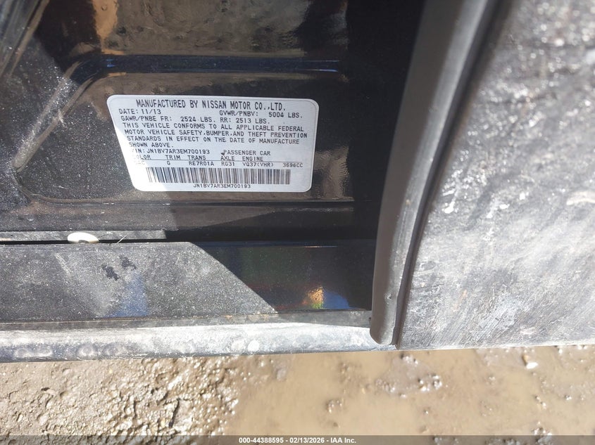 2014 Infiniti Q50 VIN JN1BV7AR3EM700193 IAAI salvage auction — ALL OVER, Salvage Title, sold $50 on 2026-07-28 (photo 9)