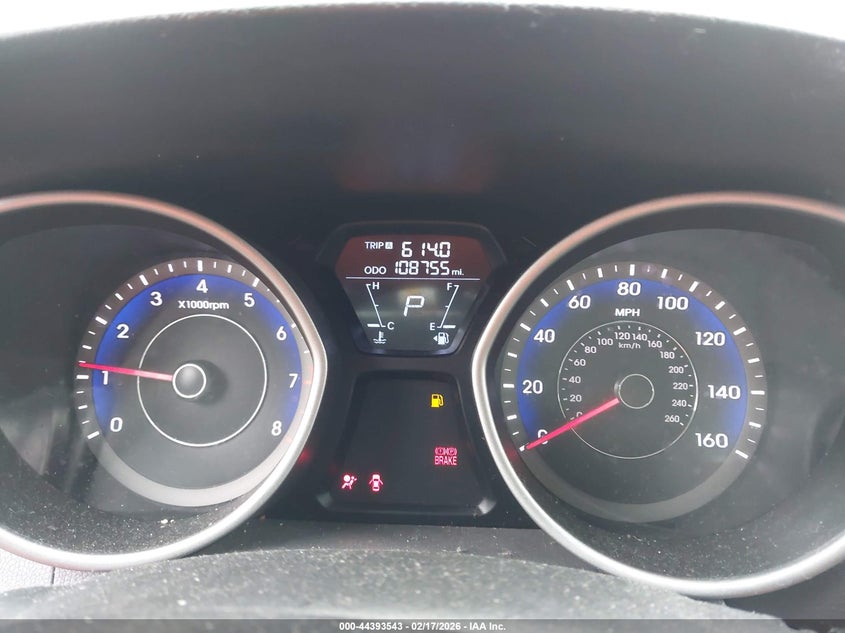 2013 Hyundai Elantra VIN KMHDH4AE2DU901277 IAAI salvage auction — REAR END, Salvage - Greater Than 75% (Maryland), sold $900 on 2026-07-15 (photo 7)