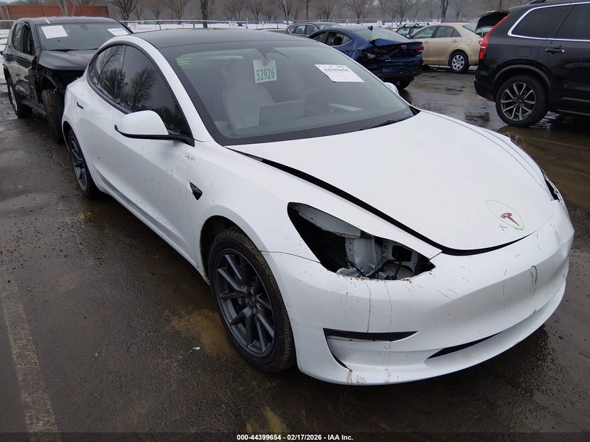 2022 Tesla Model 3 VIN 5YJ3E1EB3NF273229 IAAI salvage auction — FRONT END, Salvage (New Jersey), sold $11,000 on 2026-07-08 (photo 1)