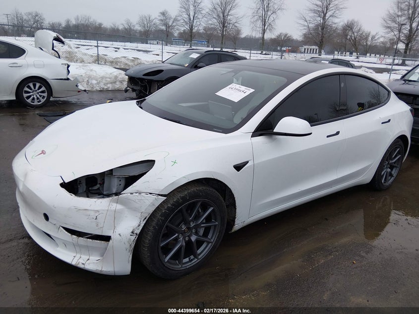 2022 Tesla Model 3 VIN 5YJ3E1EB3NF273229 IAAI salvage auction — FRONT END, Salvage (New Jersey), sold $11,000 on 2026-07-08 (photo 2)