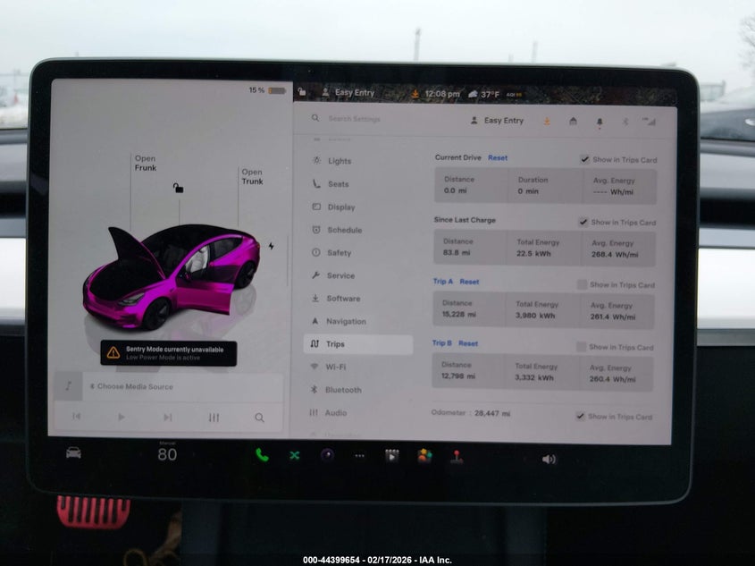 2022 Tesla Model 3 VIN 5YJ3E1EB3NF273229 IAAI salvage auction — FRONT END, Salvage (New Jersey), sold $11,000 on 2026-07-08 (photo 7)
