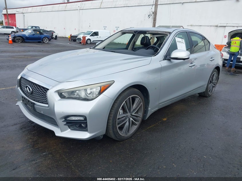 2014 Infiniti Q50 VIN JN1BV7AR7EM704621 IAAI salvage auction — ROOF, Salvage (Oregon), sold $4,250 on 2026-07-24 (photo 2)