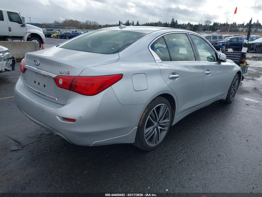 2014 Infiniti Q50 VIN JN1BV7AR7EM704621 IAAI salvage auction — ROOF, Salvage (Oregon), sold $4,250 on 2026-07-24 (photo 4)