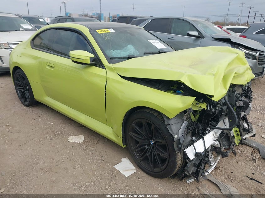 2026 BMW M2 VIN 3MF23DM03T8F98643 IAAI salvage auction — Front End, Salvage (Texas), sold $16,850 on 2026-05-04 (photo 1)