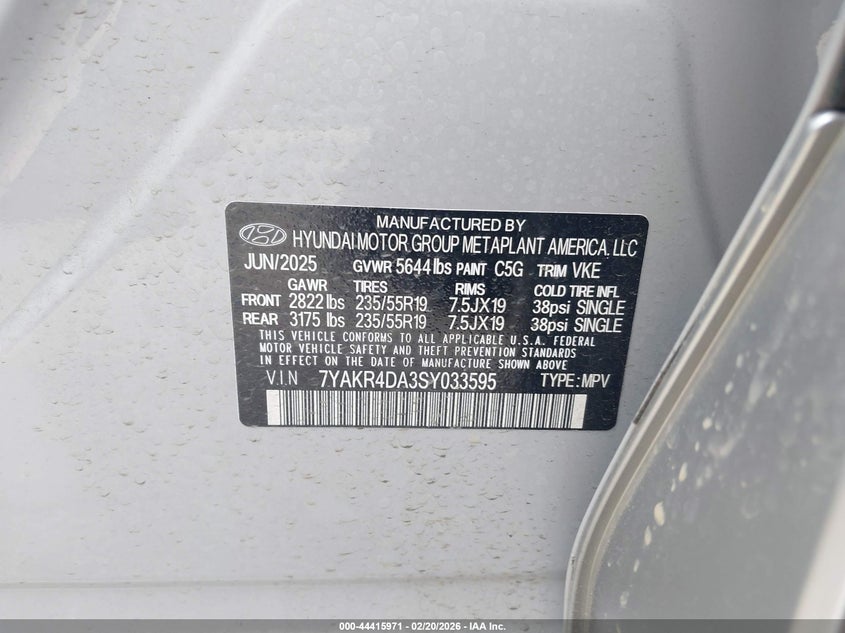 2025 Hyundai Ioniq 5 VIN 7YAKR4DA3SY033595 IAAI salvage auction — RIGHT SIDE, Salvage Title, sold $9,200 on 2026-07-23 (photo 9)