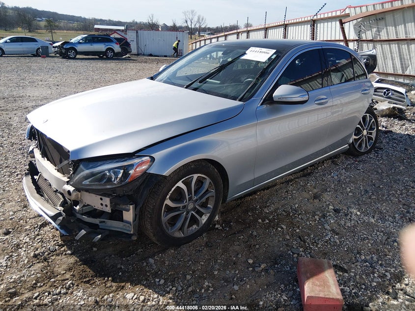 2015 Mercedes-benz C-klasse VIN 55SWF4JB4FU061635 IAAI salvage auction — FRONT & REAR, Salvage (Arkansas), sold $1,150 on 2026-07-09 (photo 2)
