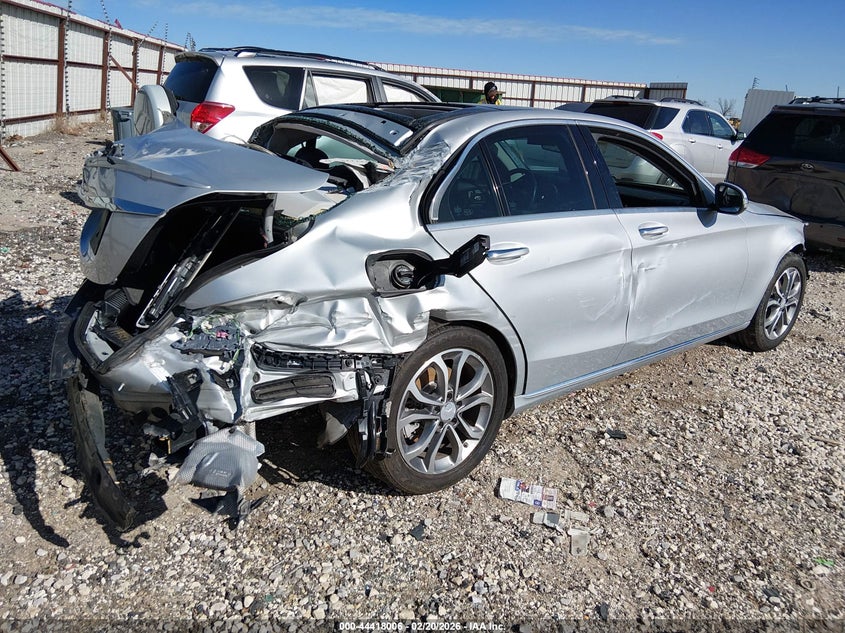 2015 Mercedes-benz C-klasse VIN 55SWF4JB4FU061635 IAAI salvage auction — FRONT & REAR, Salvage (Arkansas), sold $1,150 on 2026-07-09 (photo 4)