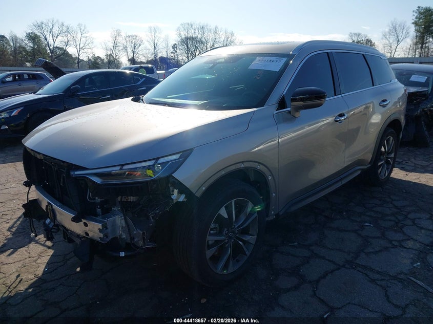 2025 Infiniti Qx60 VIN 5N1AL1FR2SC351402 IAAI salvage auction — FRONT END, Salvage Title, sold $12,950 on 2026-07-29 (photo 2)