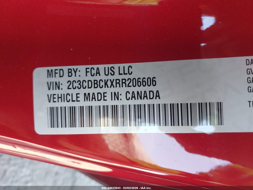 2024 Dodge Charger daytona VIN 2C3CDBCKXRR206606 IAAI salvage auction — FRONT END, Salvage Title, sold $4,500 on 2026-07-09 (photo 9)