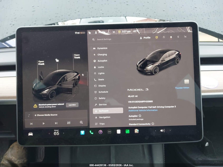 2023 Tesla Model 3 VIN 5YJ3E1EA6PF433985 IAAI salvage auction — Electrical, Clear (Montana), sold $13,200 on 2026-03-16 (photo 7)
