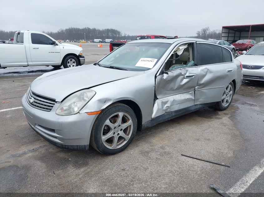 2003 Infiniti G VIN JNKCV51E63M310137 IAAI salvage auction — LEFT SIDE, Clear (Indiana), sold $275 on 2026-07-23 (photo 2)