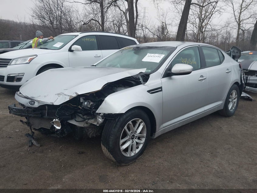 2011 Kia Optima VIN KNAGM4A76B5052029 IAAI salvage auction — FRONT & REAR, Clear (Indiana), sold $350 on 2026-07-22 (photo 2)