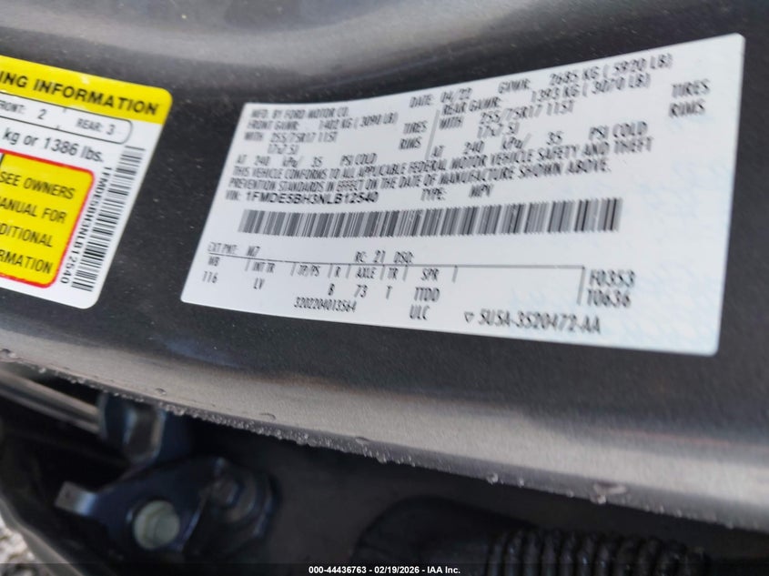 2022 Ford Bronco VIN 1FMDE5BH3NLB12540 IAAI salvage auction — REAR END, Salvage Title, sold $18,600 on 2026-07-04 (photo 9)