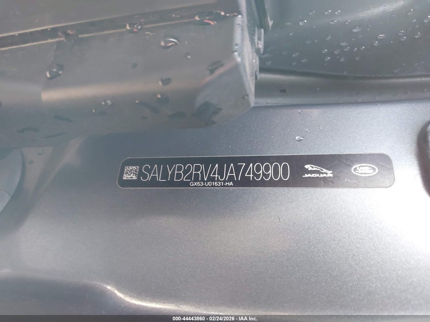 2018 Land rover Range rover velar VIN SALYB2RV4JA749900 IAAI salvage auction — FRONT END, Clear (Oklahoma), sold $7,300 on 2026-07-09 (photo 9)