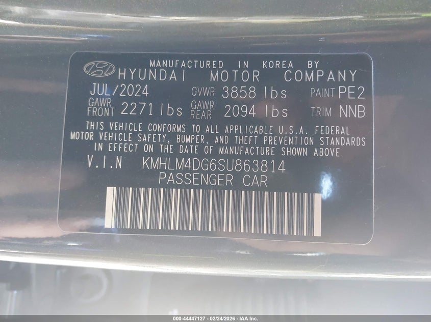 2025 Hyundai Elantra VIN KMHLM4DG6SU863814 IAAI salvage auction — SIDE, Salvage (Georgia), sold $4,650 on 2026-07-11 (photo 9)